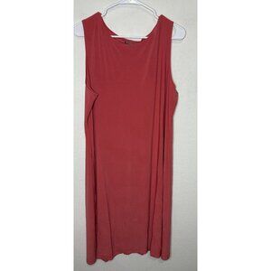 Effortless Style by Citiknits Solid Coral Midi Tank Dress Size XL